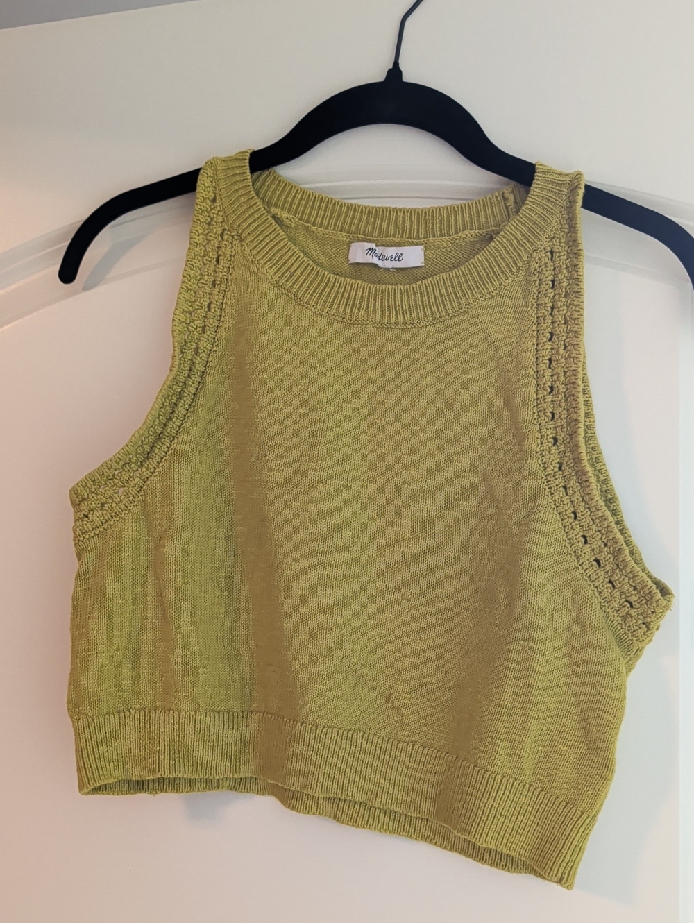 Madewell Olive Chartreuse Knit Crop Tank